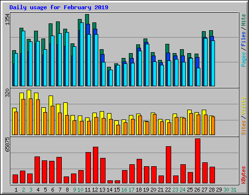 Daily usage for February 2019