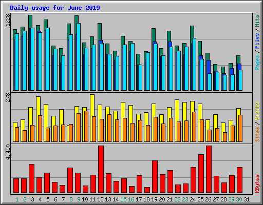 Daily usage for June 2019