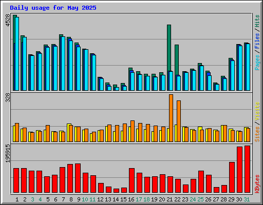 Daily usage for May 2025