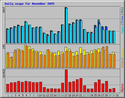 Daily usage for November 2025