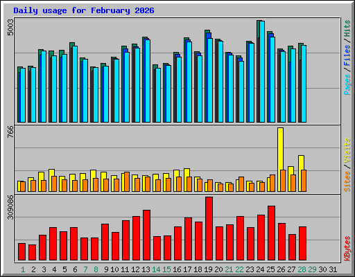 Daily usage for February 2026