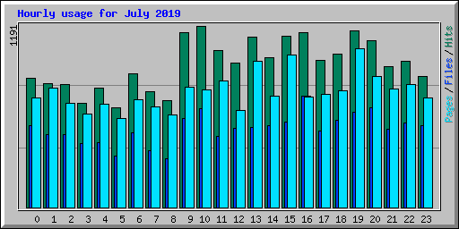Hourly usage for July 2019