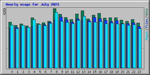 Hourly usage for July 2023