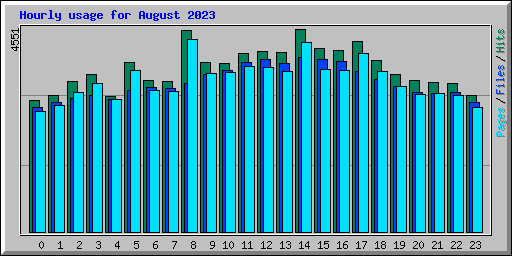 Hourly usage for August 2023